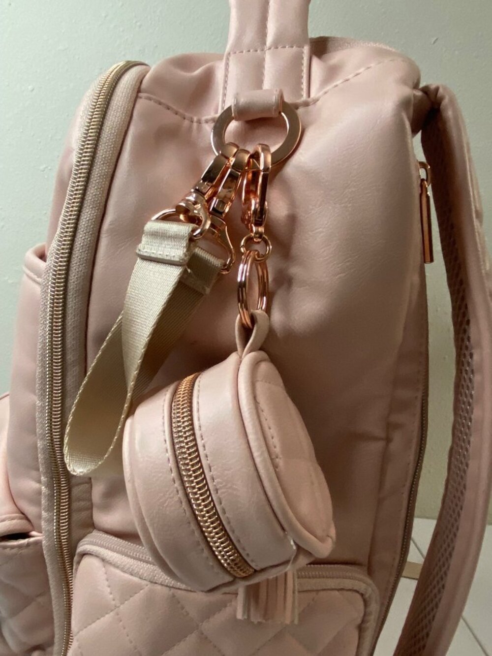 Itzy Ritzy Diaper Bag Backpack Pink Quilted Baby Bag Set - Picture 8 of 16